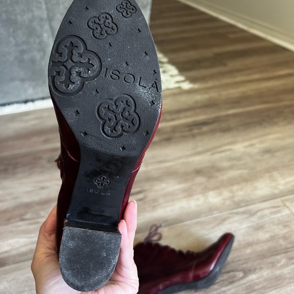 Isola soft stacked heel oxblood ankle boot size 8 good condition - Picture 13 of 15